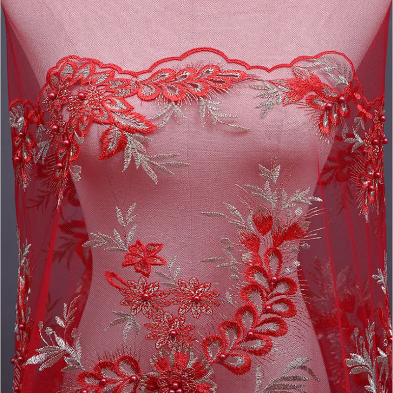 African Bridal Wedding Dress Tulle Lace Fabric