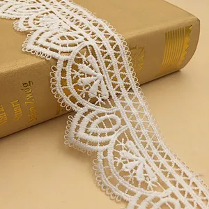 african 5.5 cm polyester chemical embroidery lace wavy lace trim