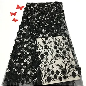 2019 new laser embroidery hollow beaded fabric embroidery embroidery wedding dress fabric