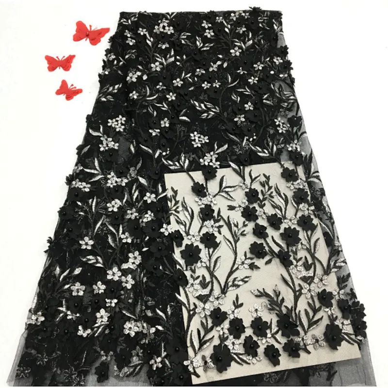 2019 new laser embroidery hollow beaded fabric embroidery embroidery wedding dress fabric