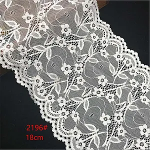 Fashion hot sale elastic black&white french eyelash floral lemo lace