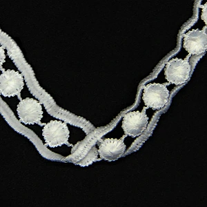 2cm Successive Pure Round Patterns Milk Yarn Lace