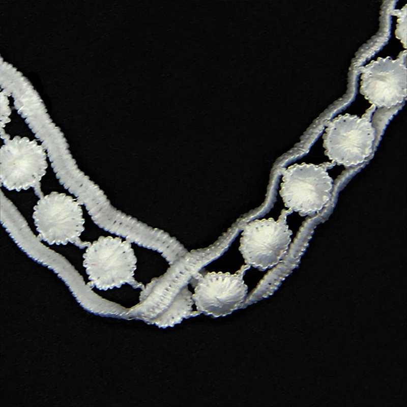 2cm Successive Pure Round Patterns Milk Yarn Lace