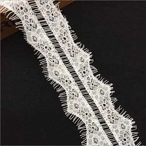 Fashion hot sale 8*300cm 100%  nylon french eyelash lace trim