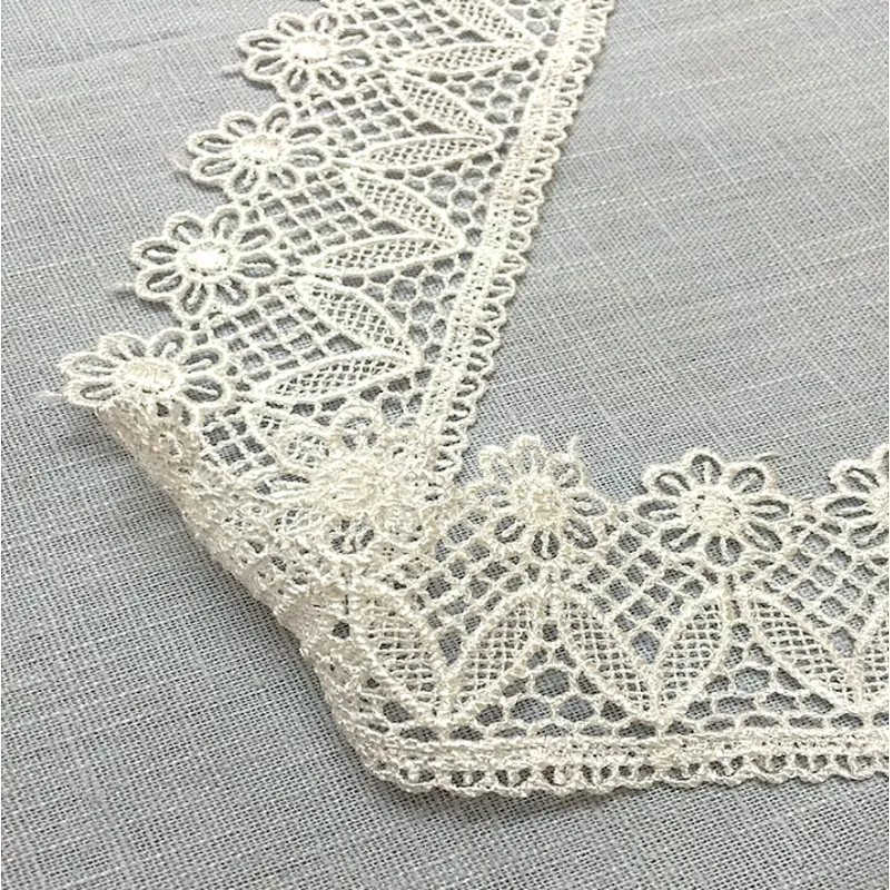 polyester african lace fabric embroidery border lace trim for home textile
