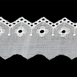 Wholesale White TC Swiss Lace for Cloth Decoration