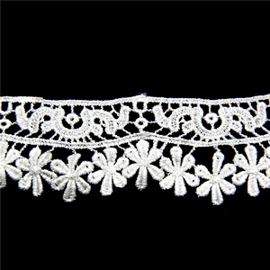 3.5cm  100% Polyester Chemical Embroidery  Lace Trim