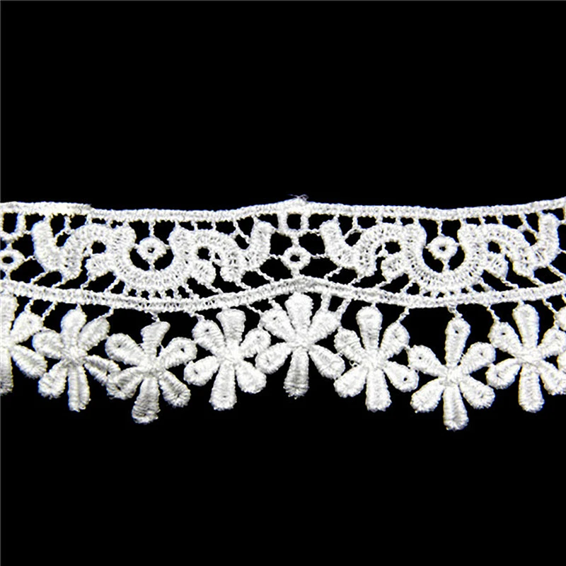 3.5cm  100% Polyester Chemical Embroidery  Lace Trim