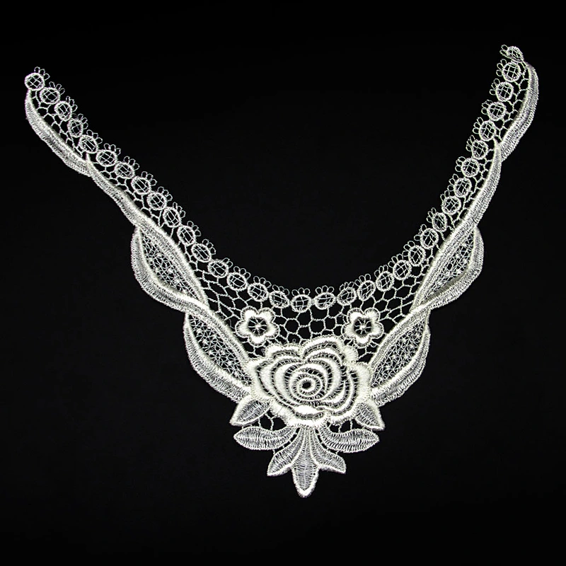 12.5cm Irregular Shape Sweet Flower Embroidery Collar Lace