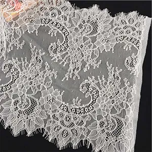 Fashion hot sale 35*300cm 100%  nylon french eyelash lace trim