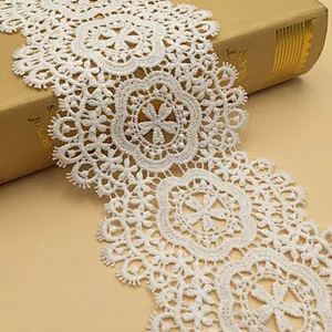 2019 latest african design polyester DIY lace  trim for dress