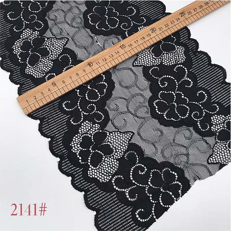 Fashion hot sale 22*300cm black&white french eyelash floral lemo lace