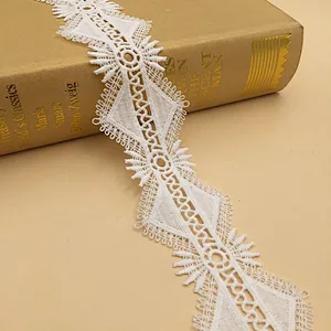 fashion african french design high quality water soluble chemical lace trim embroidered lace for dress
