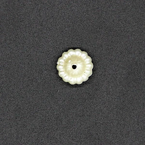 New Vivid 12mm Flower Pattern with one Hole White Plastic Beads