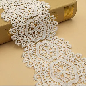 2019 latest african design polyester DIY lace  trim for dress
