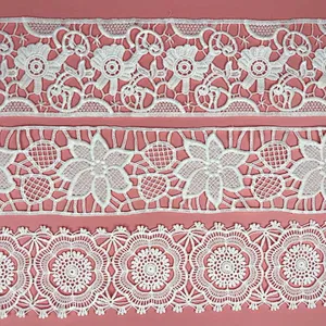 Wholesale White Chemical Embroidered Lace African Lace for Garments
