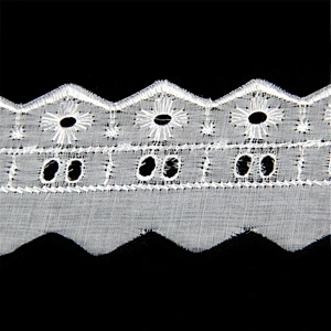 Wholesale White TC Swiss Lace for Cloth Decoration