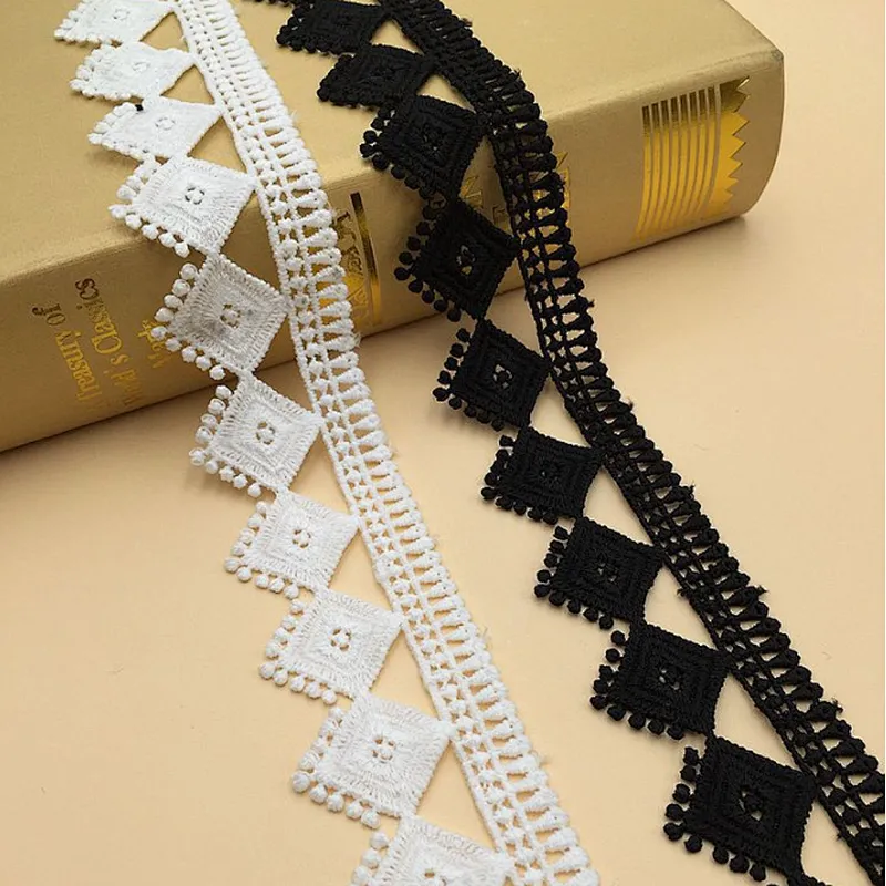 wholesale 4cm african style french polyester chemical lace for clothing, guipure lace trim