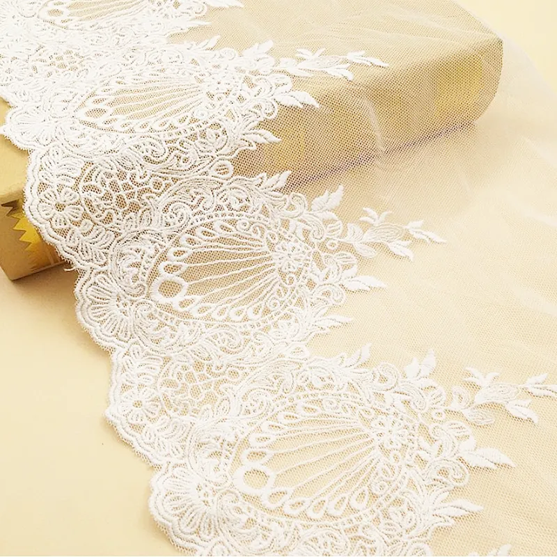 french  embroidery 100% cotton voile tulle lace fabric