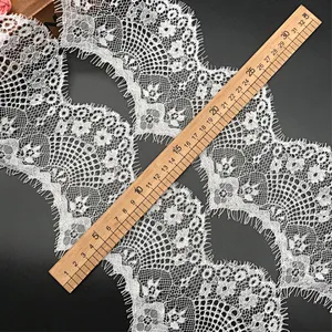 Fashion hot sale 13*300cm 100%  nylon french eyelash lace trim