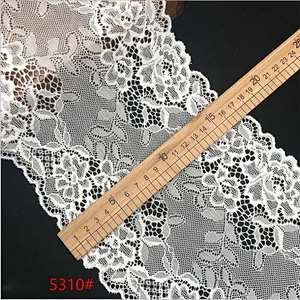 Fashion hot sale elastic black&white french eyelash floral lemo lace