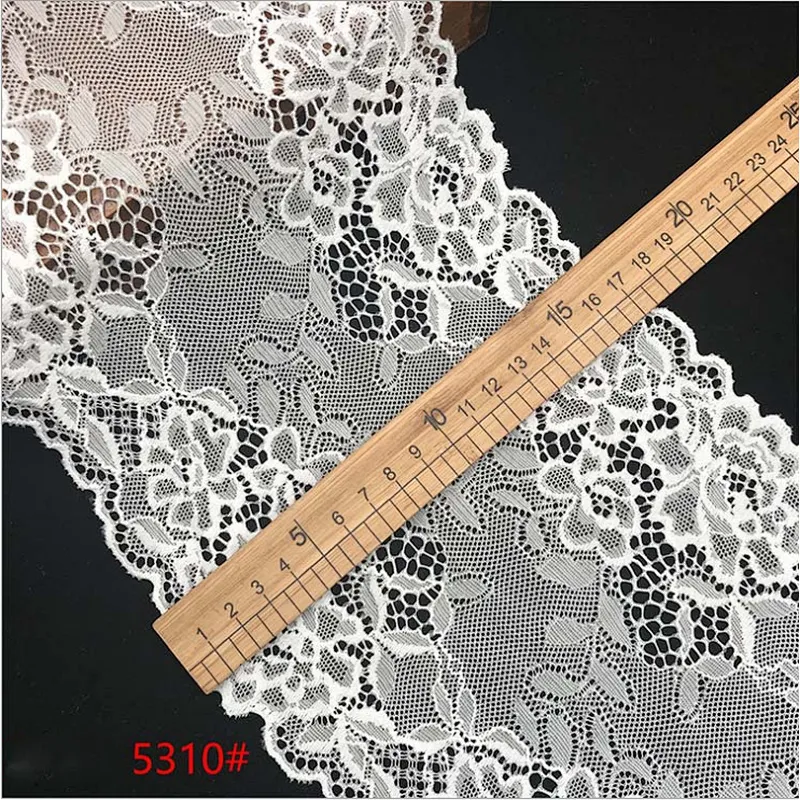 Fashion hot sale elastic black&white french eyelash floral lemo lace