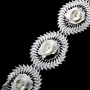 9cm  100% Polyester Chemical Embroidery Lace Trim