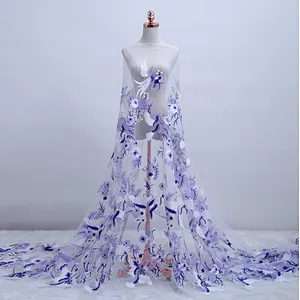 2019 New Style Royal Rich African Lace Fabric for Celebrate Dress