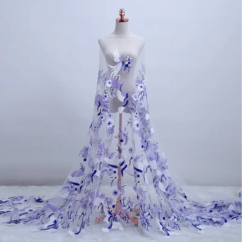 2019 New Style Royal Rich African Lace Fabric for Celebrate Dress