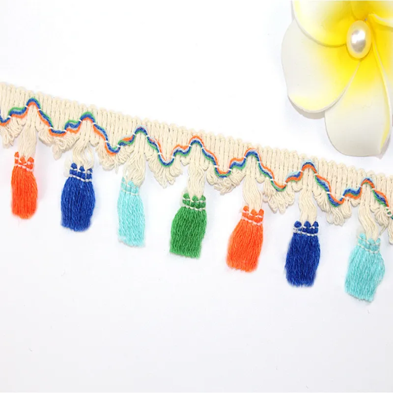 wholesale french 4.5cm  high quality colors thin tassel lace trim for garment accessories