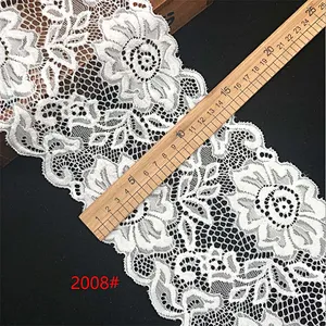 Fashion hot sale elastic black&white french eyelash floral lemo lace