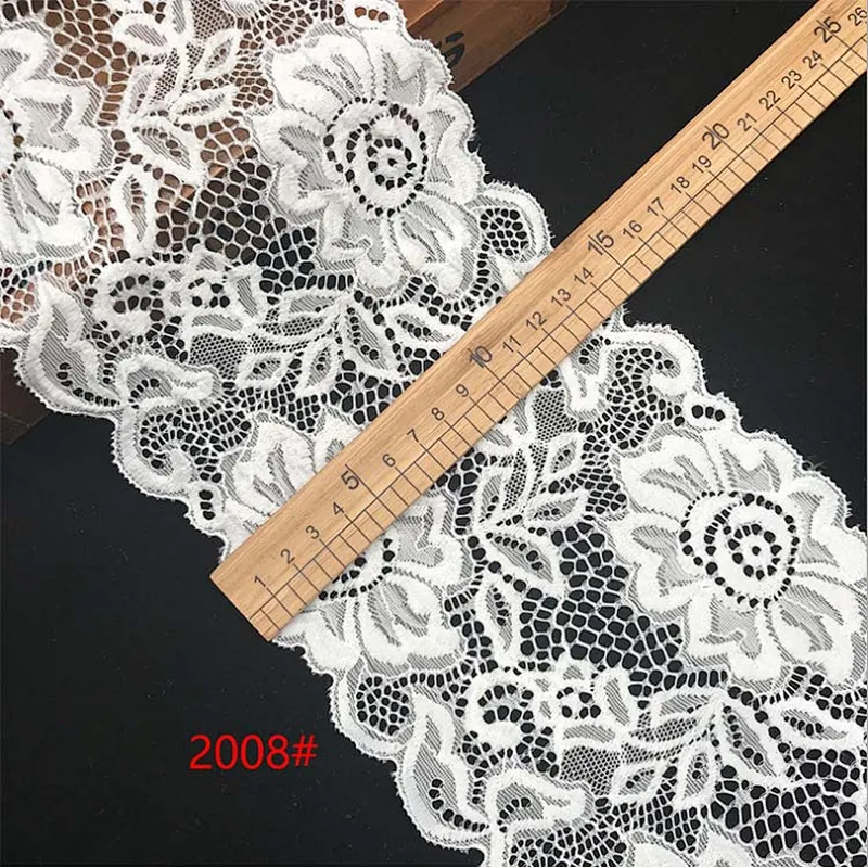 Fashion hot sale elastic black&white french eyelash floral lemo lace