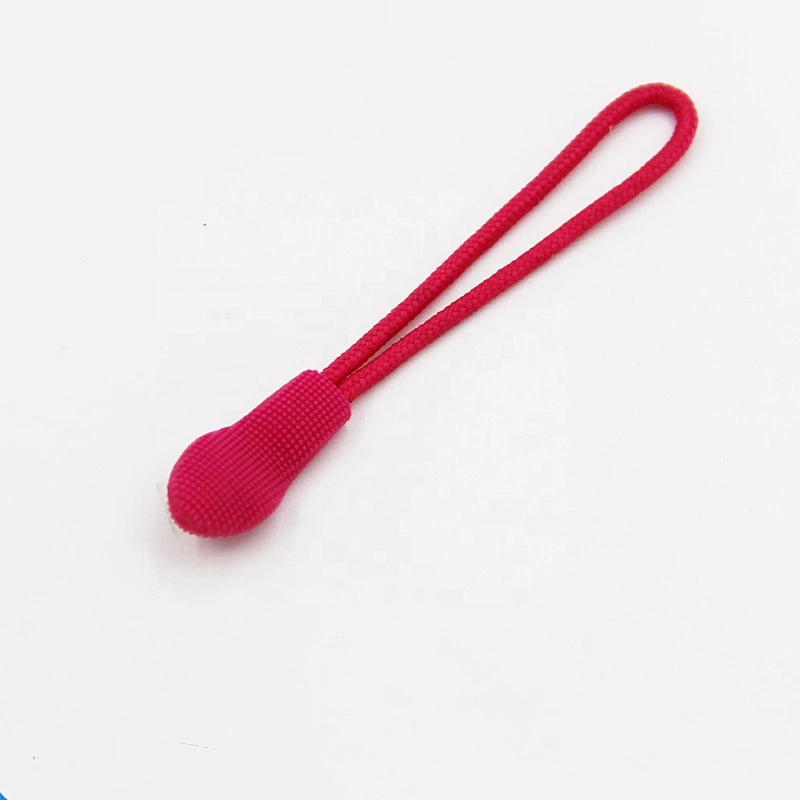 Zipper Puller With Nylon String, Long Embossed Rubber Zip Puller
