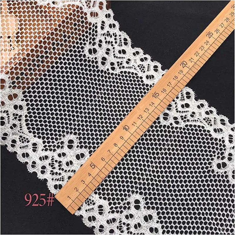 Fashion hot sale 18*100cm black&white french eyelash floral lemo lace
