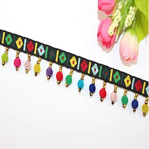 2.5cm african color ribbon ball lace trim for garment accessories