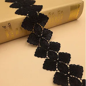 hot sale 5.5cm bridal fabric lace tirm cheap price organza chemical lace fabric for wedding dress