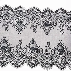 Fashion hot sale 38*300cm 100%  nylon french eyelash lace trim