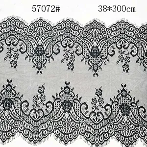 Fashion hot sale 38*300cm 100%  nylon french eyelash lace trim