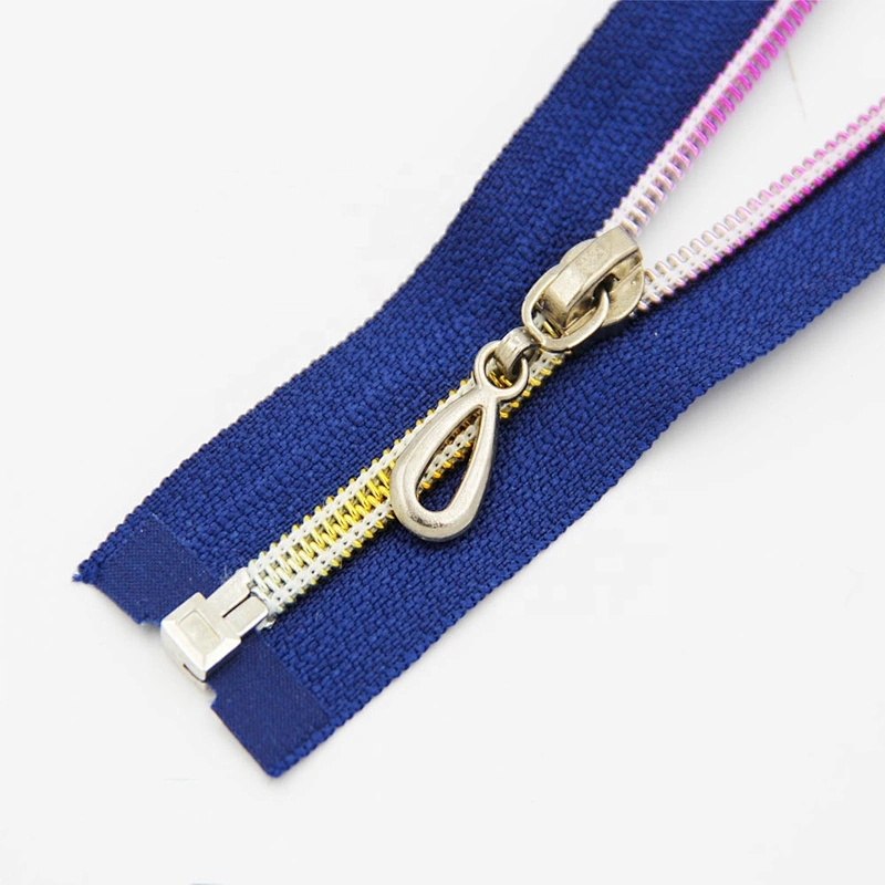 5# Rose Gold teeth Paint Nylon Zipper
