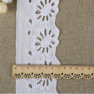 fashion african cheap cotton white bridal tc lace trim