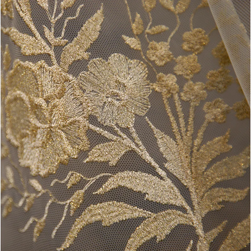 2019 Fancy design customized elegant mesh tulle embroidery lace fabric