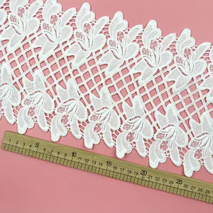 Best selling French double lace hollow milk side water soluble lace for wedding dress