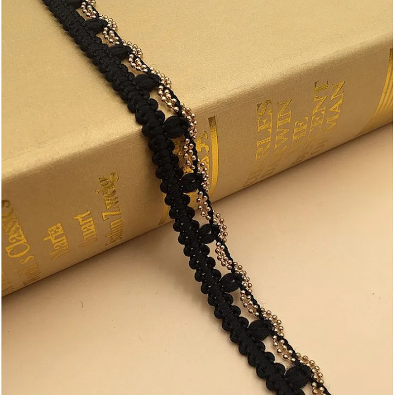 swiss metal wavy chain wool thin lace trim for dress