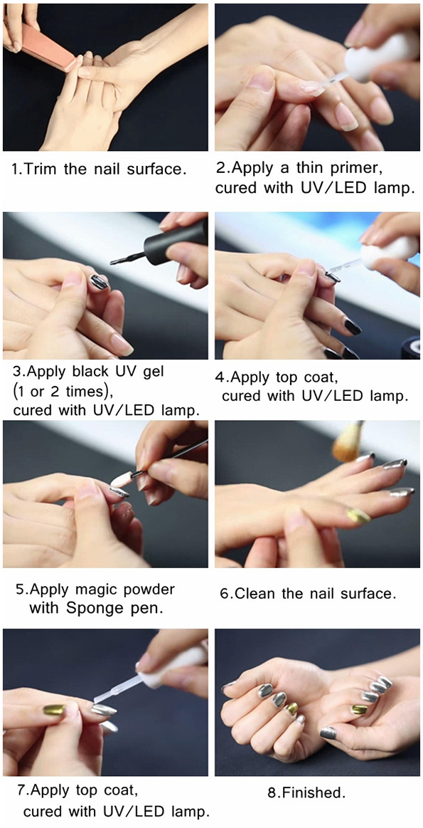 How to use mirror chrome powder