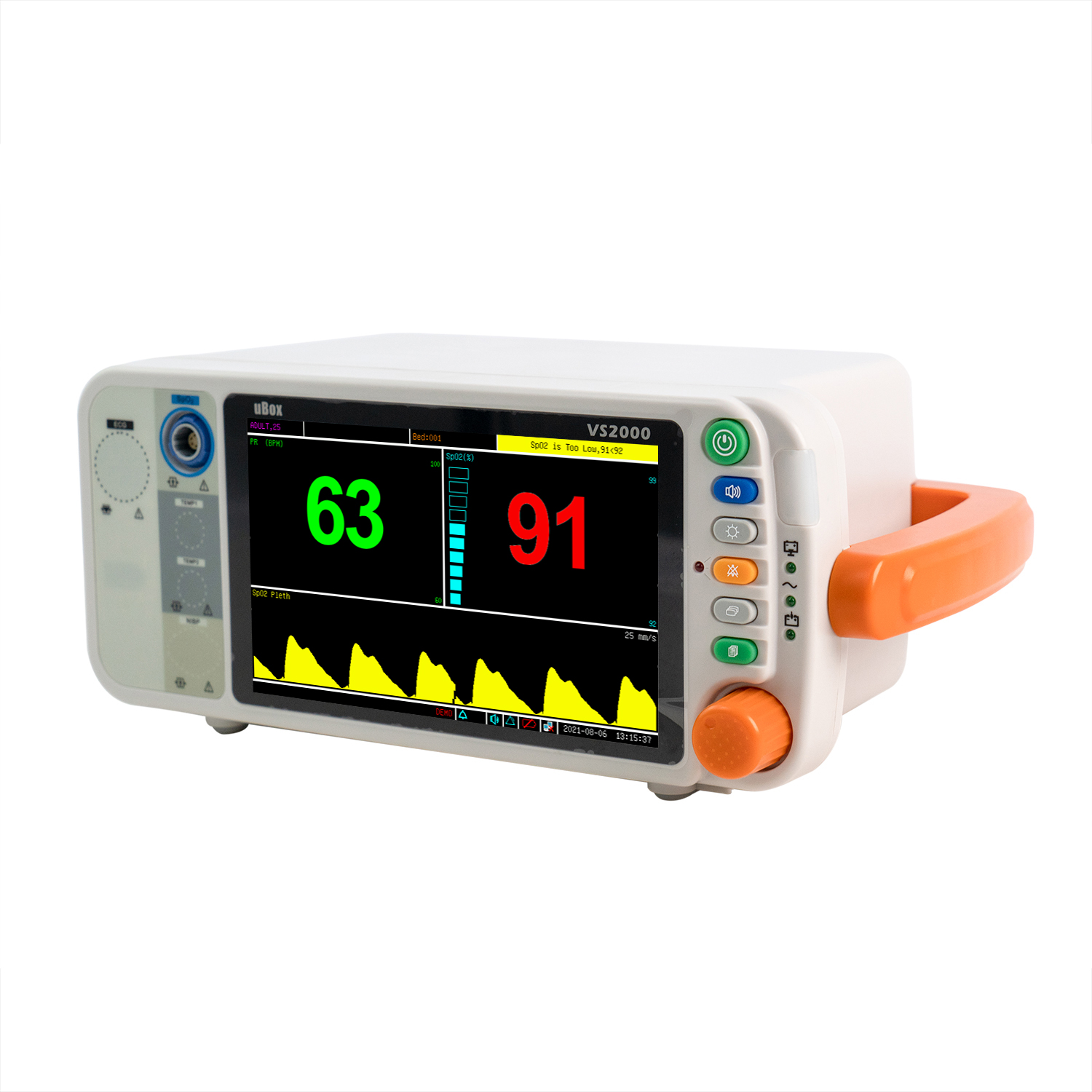 tabletop pulse oximeter with alarm
