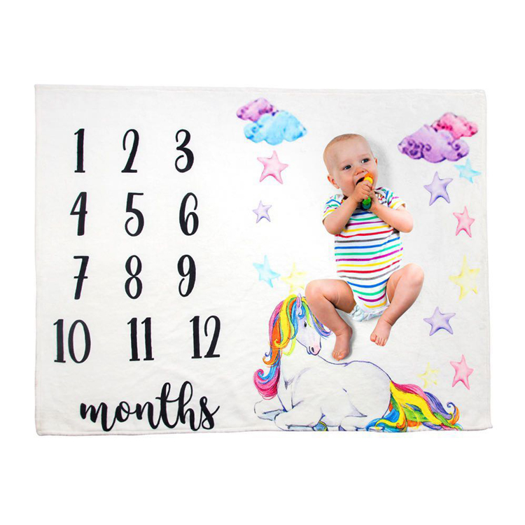 custom photo carpet circular twin baby month milestone blanket set low moq