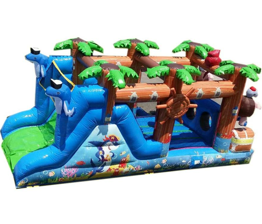 Children inflatable path treasure island,toddler slides bounce combo,percorso tesoro mt for sale