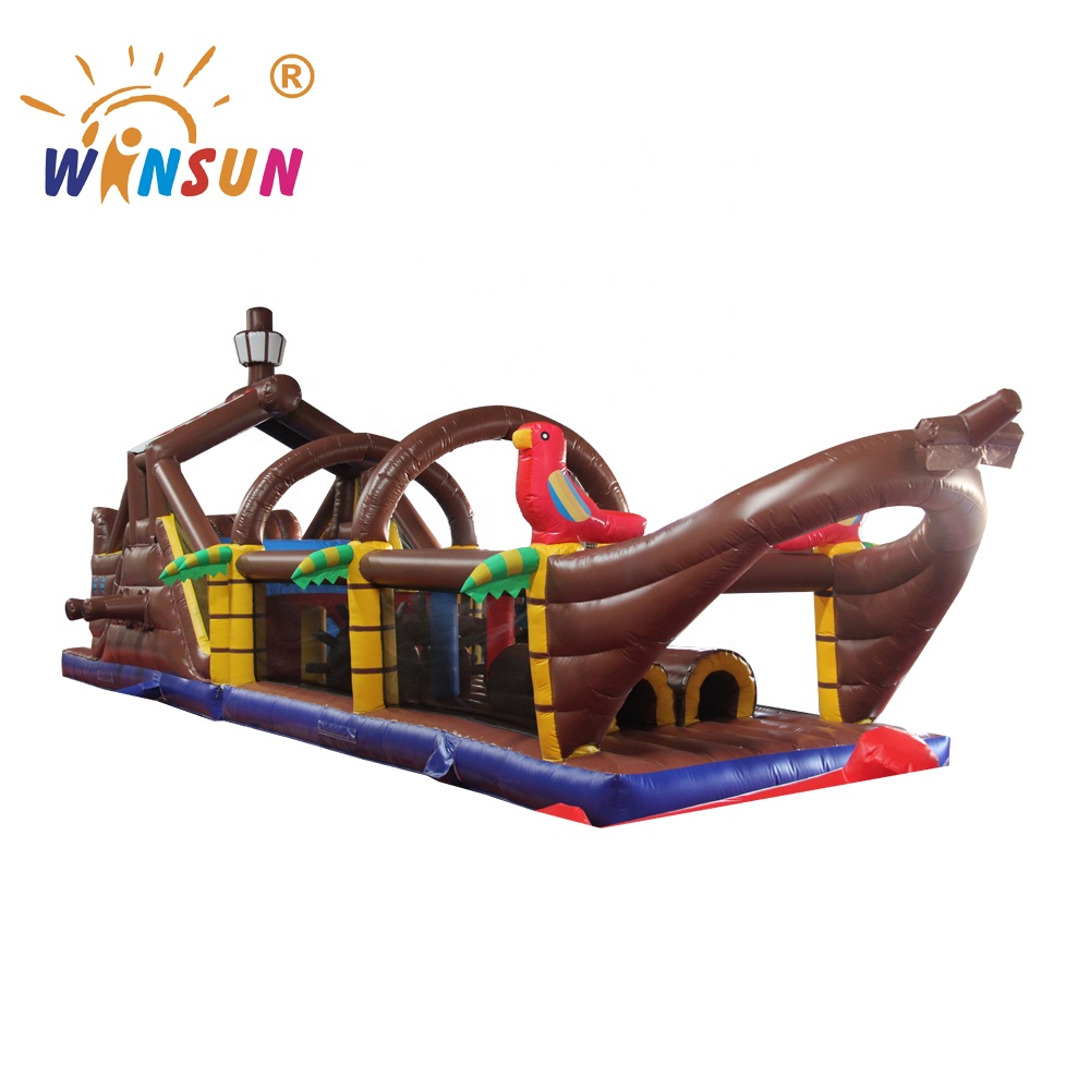 Pirate ship inflatable bouncer castle outdoor the ultimate module challenge inflatable obstacle course for kids