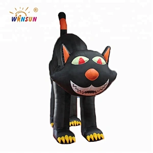 Animated inflatable Halloween black jack cat,All saints Day black cat, inflatable lawn decoration black cat