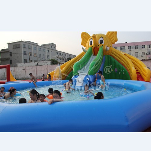 outdoor commercial elephant water slide inflatable water park